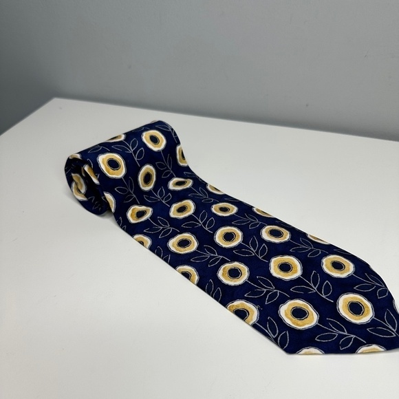 Hugo Boss Other - Hugo Boss Blue/Yellow Floral Mens Neck Tie 100% Silk Italy Designer